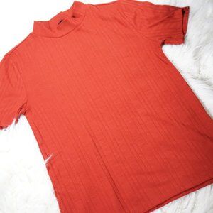 Forever 21 Burnt Orange High Neck Shirt